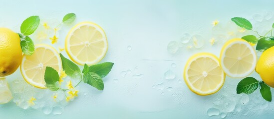 Chilled mint with citrusy tang isolated pastel background Copy space
