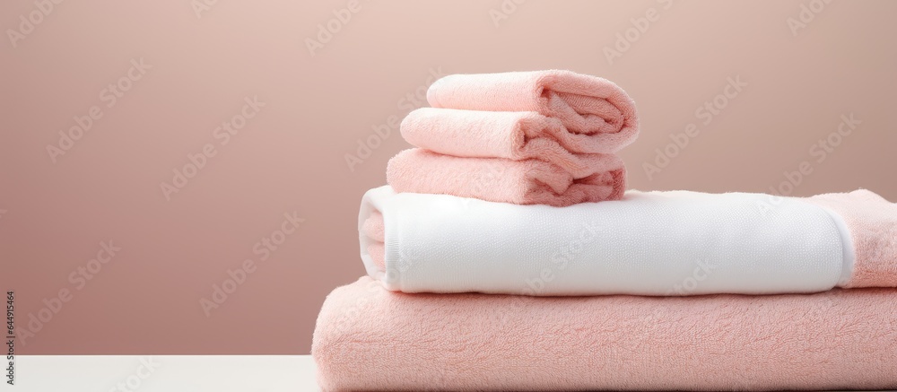 Poster heap of bleached fabric isolated pastel background copy space