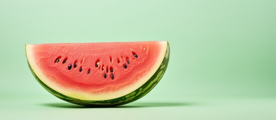 Single watermelon on a isolated pastel background Copy space