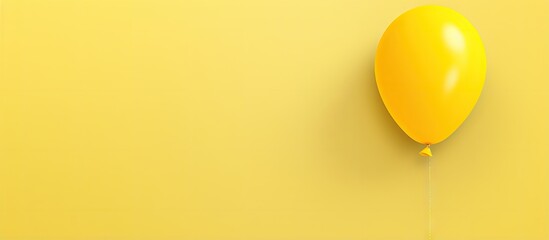 Balloon of yellow color against isolated pastel background Copy space