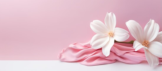Pink meringue against isolated pastel background Copy space