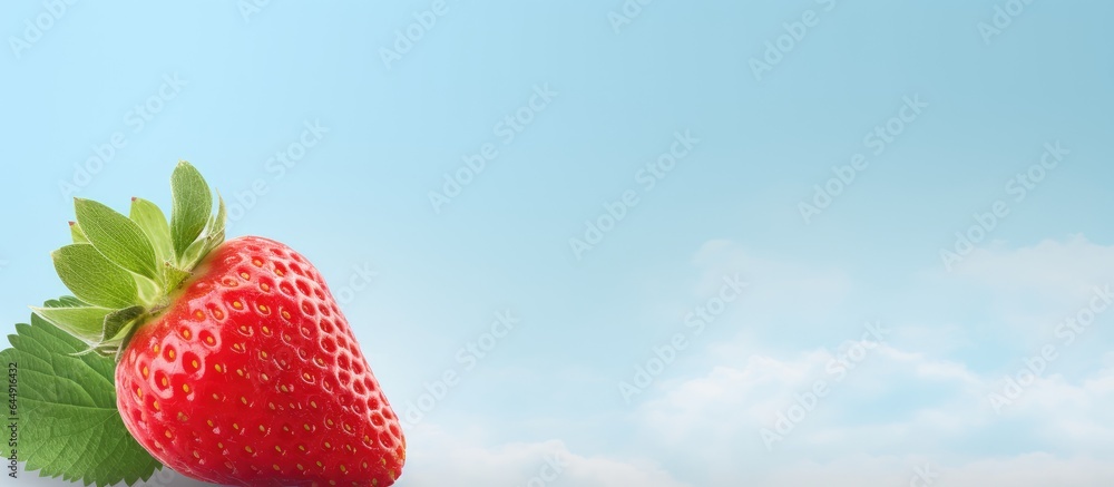 Poster Strawberry design element on a isolated pastel background Copy space