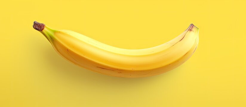 Banana on a isolated pastel background Copy space