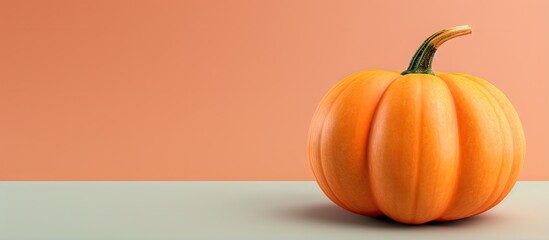 Halloween themed pumpkin decoration with rustic vibe on isolated pastel background Copy space with clipping path