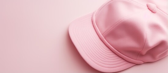 Girls pink hat isolated on a isolated pastel background Copy space