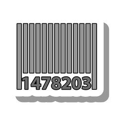 Linear bar code vector. Code goods in store. Equipment and items for work and decoration of supermarket or shop concept. Flat paper sticker icon isolated on white background