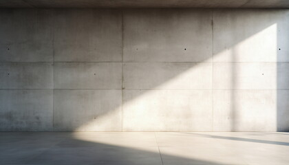 Minimalist Room with Concrete Walls, Backlit by a Bright Window: Featuring Ray Tracing, Organic Textures