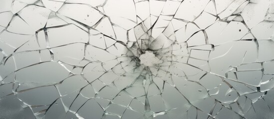 Obraz premium Cracked glass on a isolated pastel background Copy space