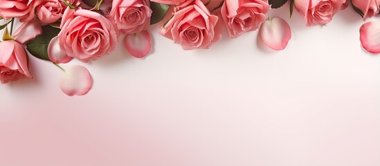 Valentines Day bouquet on a isolated pastel background Copy space