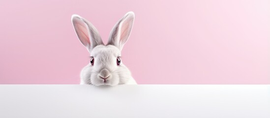 Easter rabbit isolated pastel background Copy space