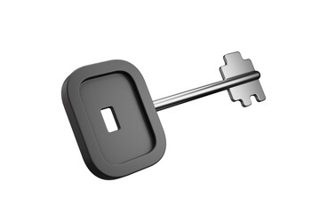 3d key of apartment house isolated white background 