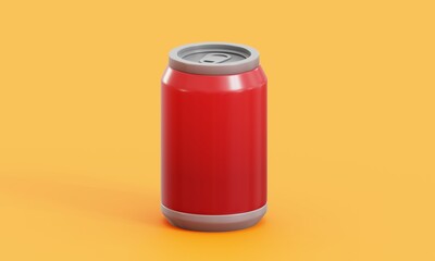 3D Render Soda Drink Illustration With Yellow Background