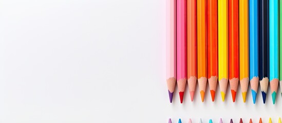 Isolated color pencil isolated pastel background Copy space