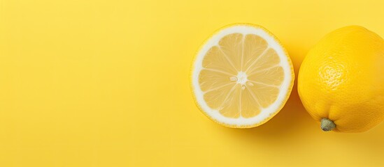 Lemon on a isolated pastel background Copy space