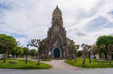 Fototapeta na wymiar Église Notre-Dame de Sainte-Marie-du-Mont, Catholic Church in France