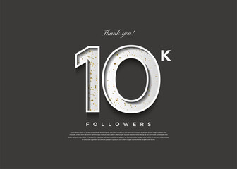 10k followers celebration in black and white concept. design premium vector.