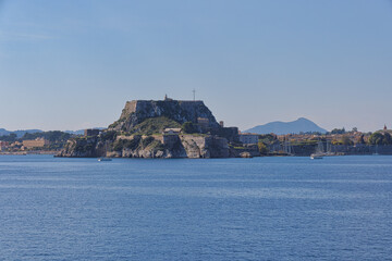 Fototapeta na wymiar Panoramic View of Corfu with Old Town and Venetian Fortresses
