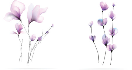 Watercolor flowers template frame vignette invitation illustration © Dmytro