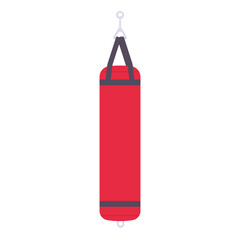 Punching Bag Suitcase Flat Illustration. Clean Icon Design Element on Isolated White Background