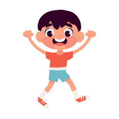 cute smiling boy cartoon icon icon