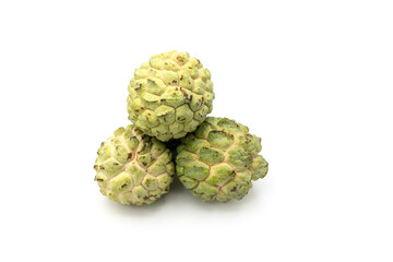 custard apple on white isolated.