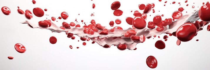 red and white blood-cells isolated on a white background