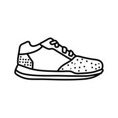 Hand drawn of kids shoes. Sketch illustration of kids shoes isolated on white background
