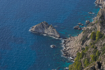 Corfu's Angelokastro Coastline Panorama