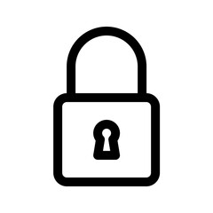 Padlock line icon. Vector graphics