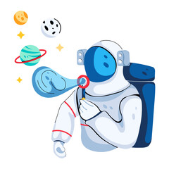 Astronaut Blowing