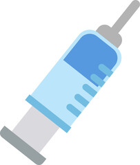 Syringe with blue liquid icon
