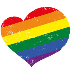 Obraz premium Sticker Herz Regenbogen