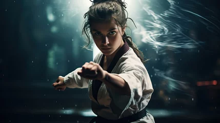 Foto op Plexiglas Portrait of a female taekwondo fighter © Georgina Burrows