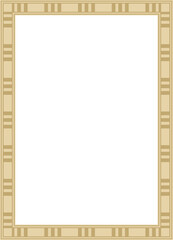 Vector square golden Egyptian ornament. Endless border, ancient Egypt frame..