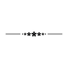Star frame border horizontal line shape icon for decorative vintage doodle element for design in vector illustration