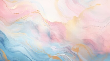 Abstract watercolor marble paint background. Blue pink and yellow