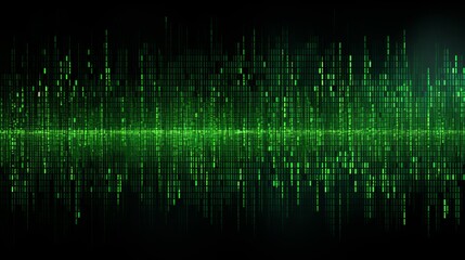 Green digital binary data on computer screen background. Matrix style