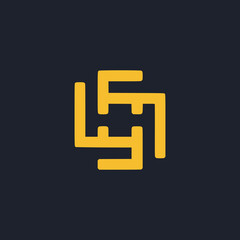 Fototapeta premium simple geometric square grid logo vector illustration template design