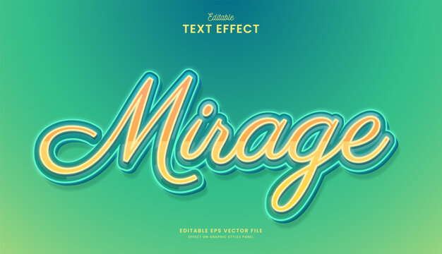 decorative editable green mirage text effect vector design