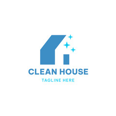 CLEAN HOUSE LOGO CONCEPT. WASHING SERVICE LOGO ICON