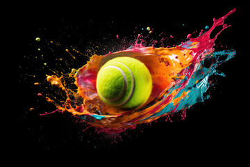 tennis players color splash on background