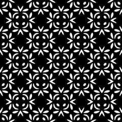 White background with black pattern. Seamless texture for fashion, textile design,  on wall paper, wrapping paper, fabrics and home decor. Simple repeat pattern.