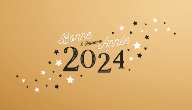 Bonne et heureuse ann&eacute;e 2024 - Carte de voeux du nouvel an