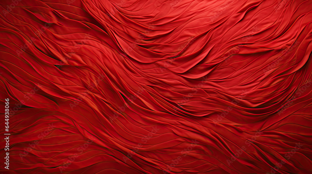 Aufkleber red texture background fabric with waves