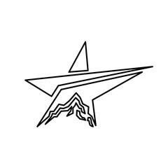 the design of the sun combined with the mountain