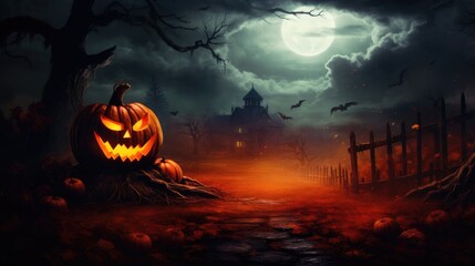 halloween background with pumpkin