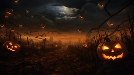 halloween background with pumpkin