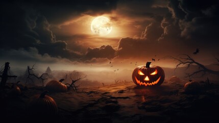 halloween background with pumpkin