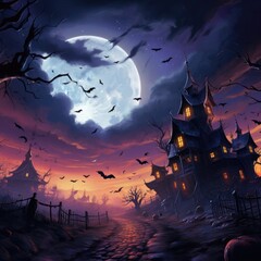 halloween night scene