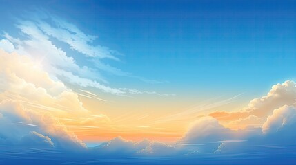 Fototapeta na wymiar Warm light sunshine and blue sky background